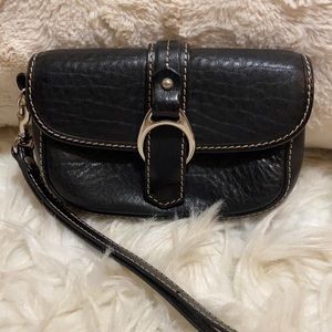 Dooney & Bourke rare vintage black leather wristlet